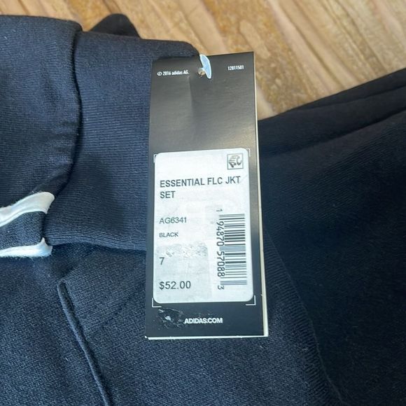 Adidas Little Boys Zip Front Essential Fleece Hoodie and Jogger - Picture 9 of 16